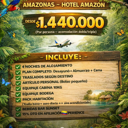🌿 Paquete Amazonas – Hotel Amazon